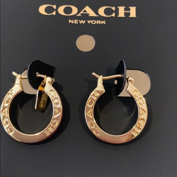 Coach Jewelry - NWT COACH GOLD HUGGIE EARRING